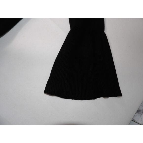 525 America Sweater Medium Black Square Neck Bell Sleeve Knit Minimalist Capsule - Picture 7 of 13